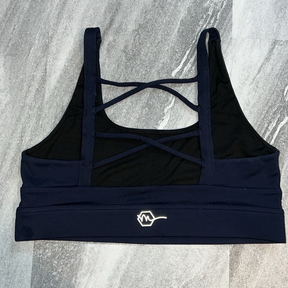 Fearless Sports Bra MT SCULPT Navy blue & black XL criss cross back Maven Thread - Picture 3 of 7